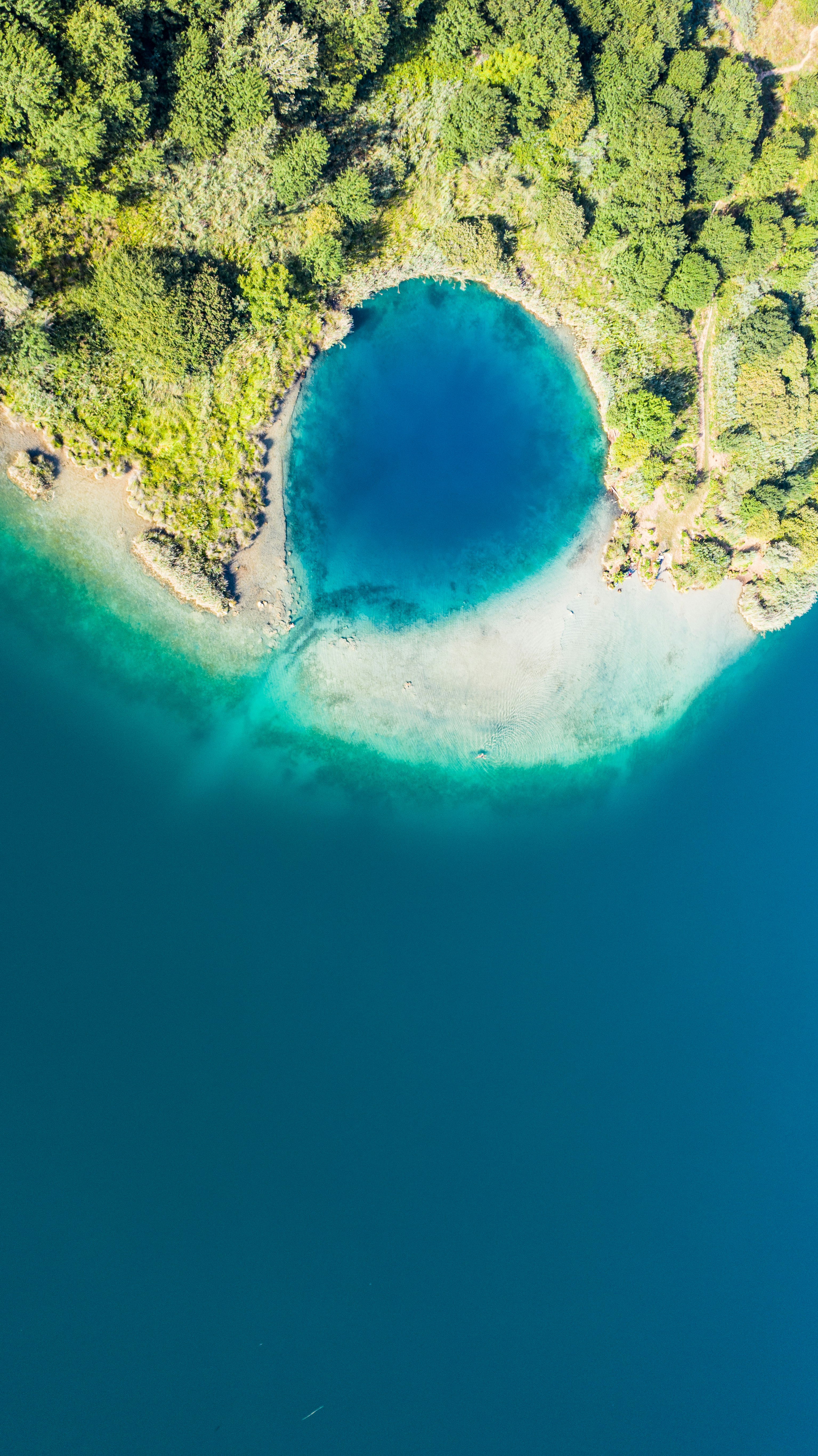 aerial view of green and brown island